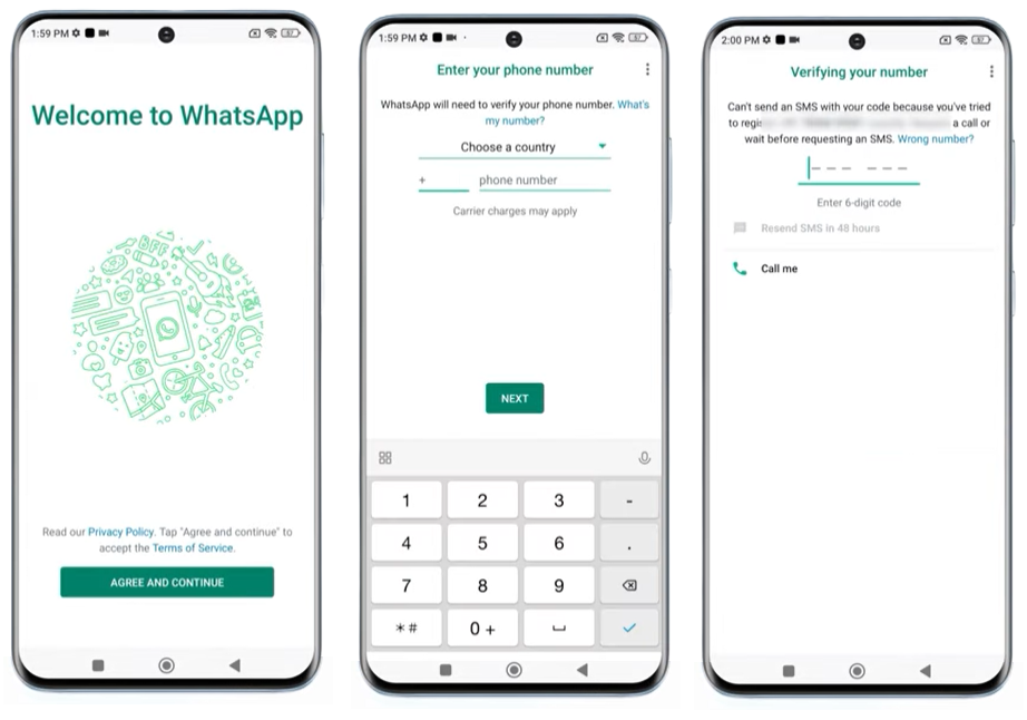 إعداد تطبيق WhatsApp Messenger على جهاز Android
