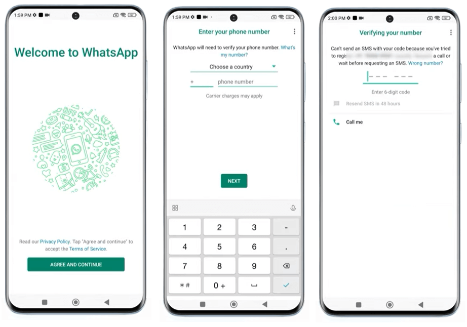 Configuration de WhatsApp Messenger sur un appareil Android