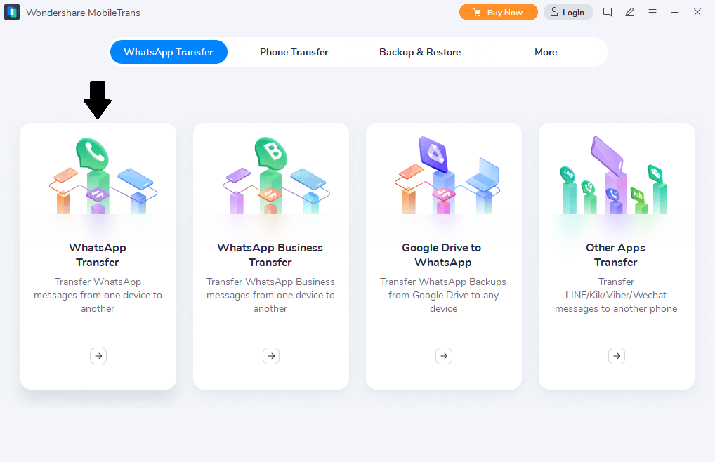 Click on the WhatsApp Transfer option