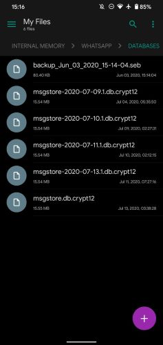 إعادة تسمية ملف msgstore db crypt12