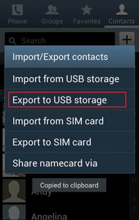 export contacts from android to pc