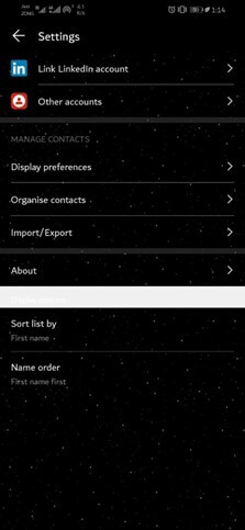 export contacts