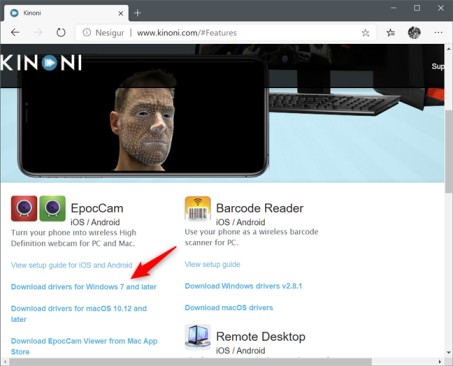 drivers de download de epoccam