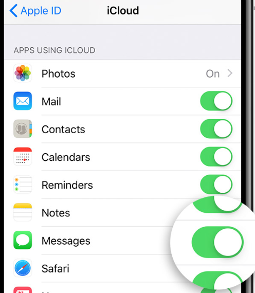 transferir os dados para iCloud