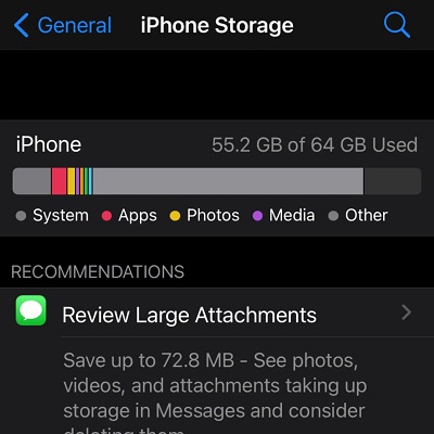 iphone storage