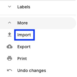 cliquez sur l'option d'importation