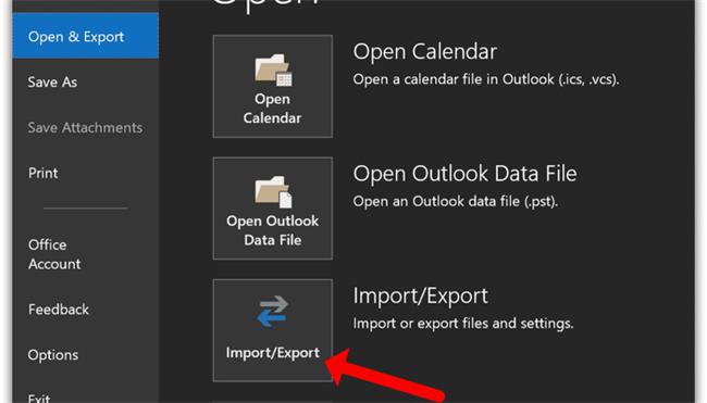 click on import/export