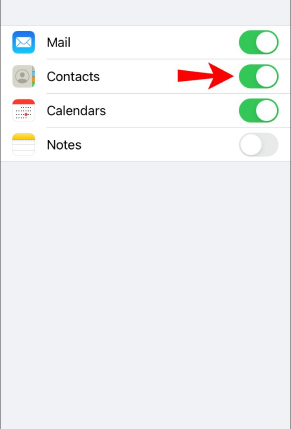 toggle contacts option in settings 