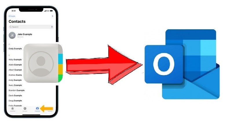 importar contatos do iphone para o outlook