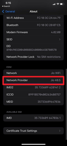 tap on network provider