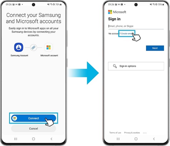 link OneDrive to Samsung Gallery