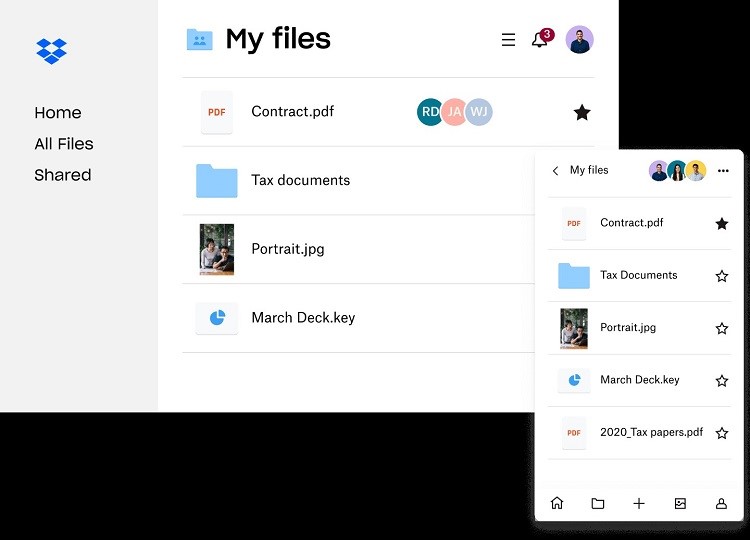 dropbox interface