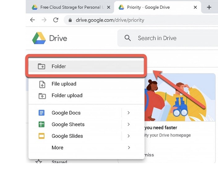 واجهة google drive