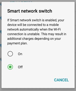 turn off smart network