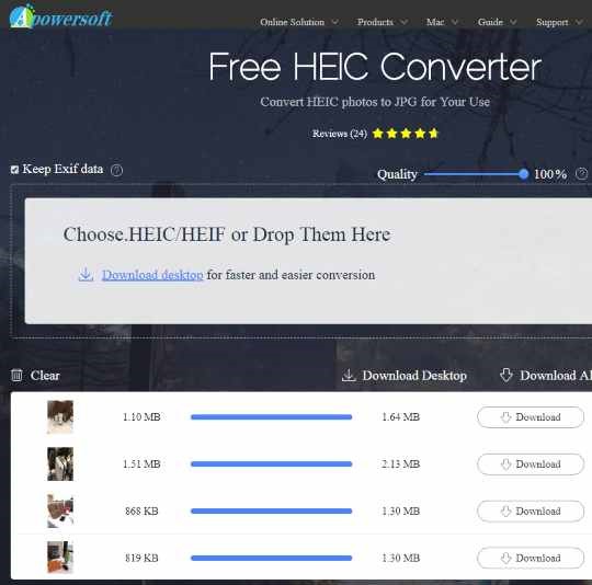 واجهة apowersoft heic converter