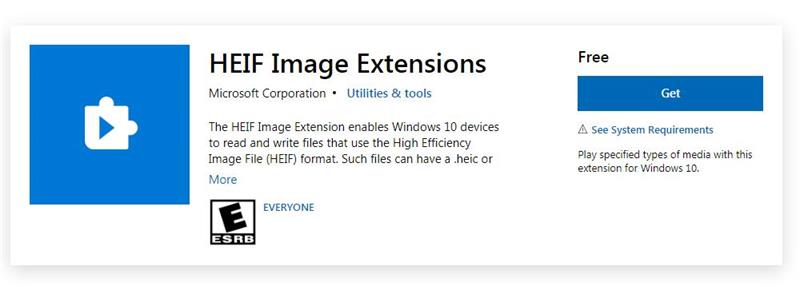download the hevc extensions