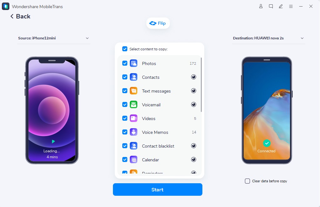 connect the android and ios devices