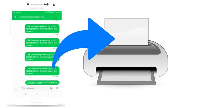  how to print text messages from Android