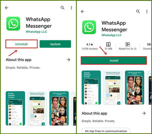 استعادة رسائل whatsapp المحذوفة على android