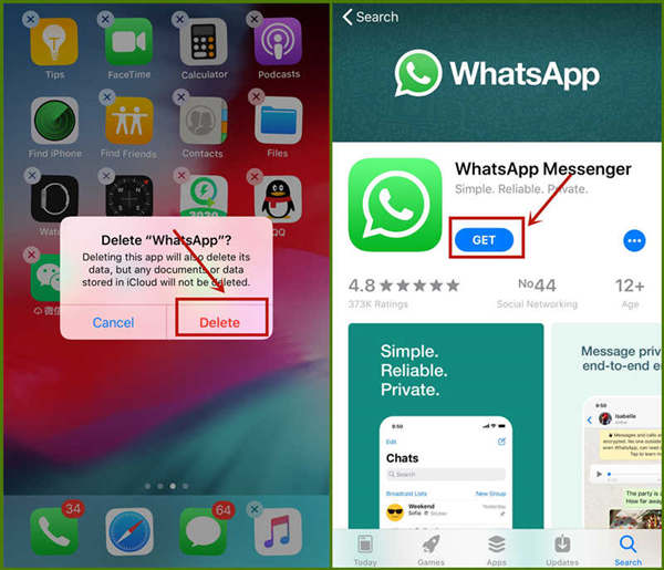 استعادة رسائل whatsapp المحذوفة على iPhone