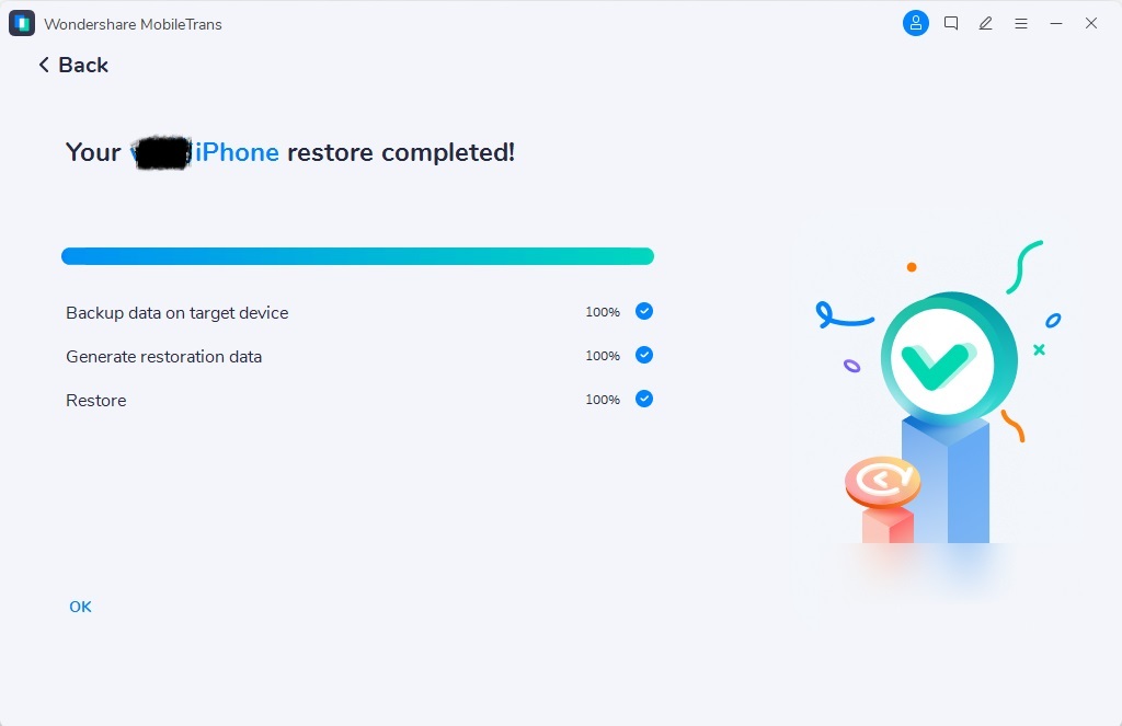 transferencia de aplicaciones completada