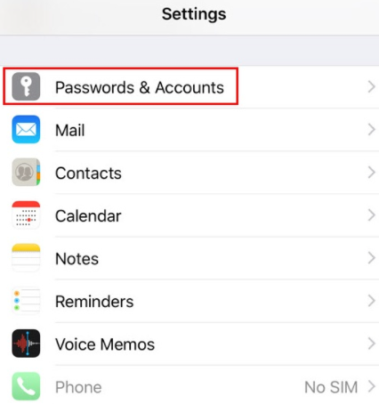 select passwords and accounts