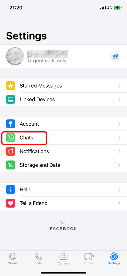 configuración de whatsapp