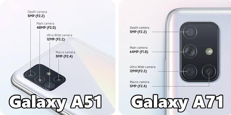 cameras do samsung a71 vs. cameras do samsung a51