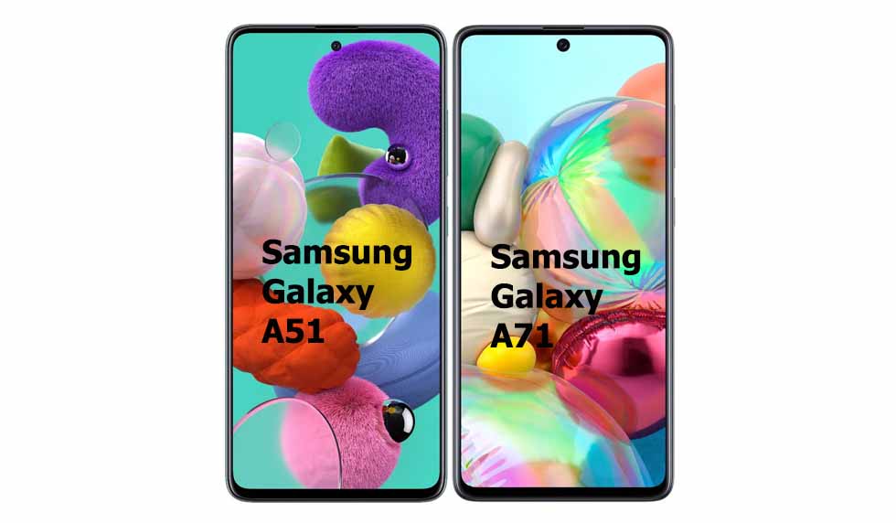 حجم شاشة samsung a71 مقابل samsung a51