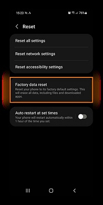 reset samsung phone