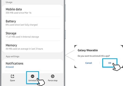 reinstale os aplicativos no samsung