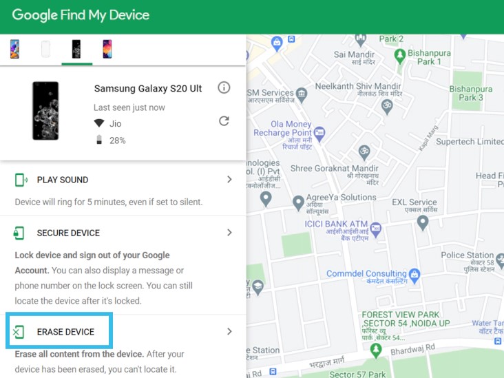 erase data from samsung s21