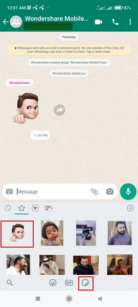 How to Send a Memoji Sticker on WhatsApp on iPhone