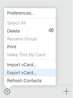 export contacts