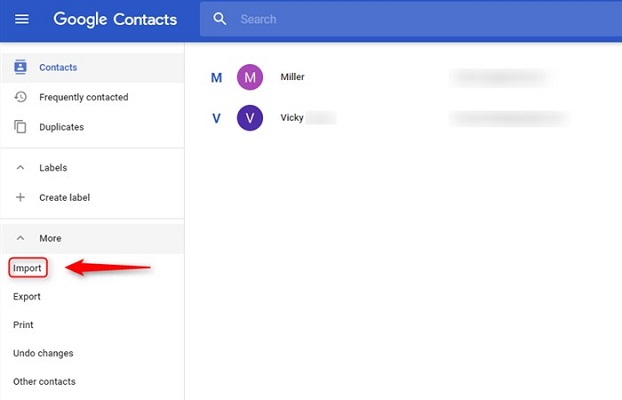 import contacts to gmail