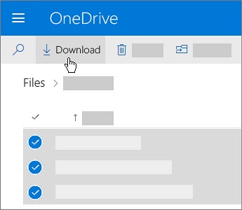 Windows OneDrive Web-Download-Dateien