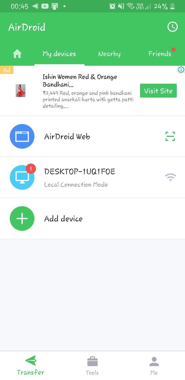transfer files with airdroid 5