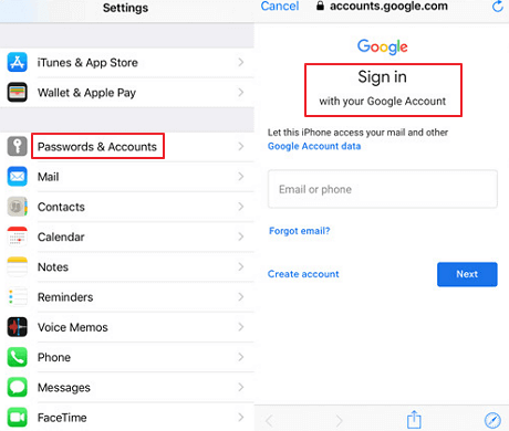 steps for transfer data