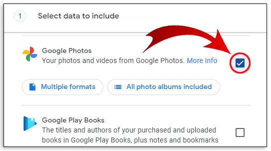 scroll and find google photos