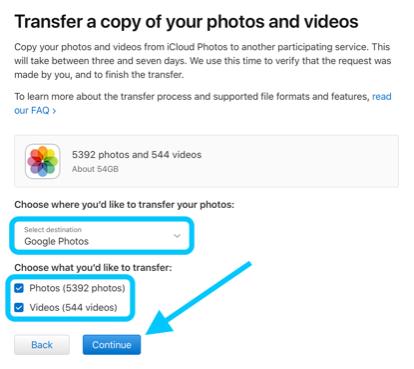 continue transfer a copy of your data