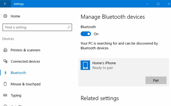 transfer photos with bluetooth