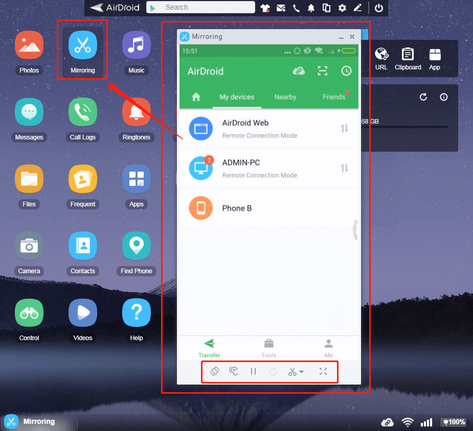 передача фото с пк на iphone с помощью airdroid