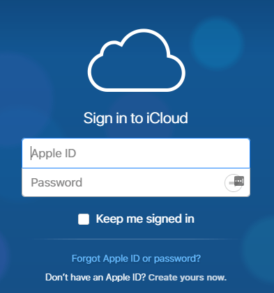 sign in to icloud