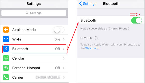 aktifkan bluetooth di iphone