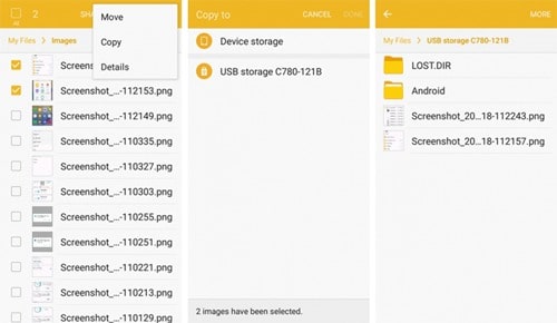 cara transfer foto dari Samsung ke USB flash drive