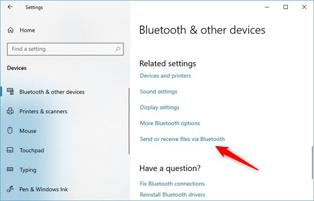 transférer les photos d'un samsung vers un PC via bluetooth