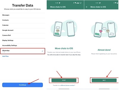 comece a operação de transferência