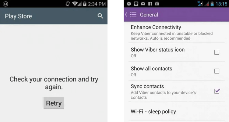 viber can't find contacts