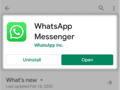 disinstalla whatsapp