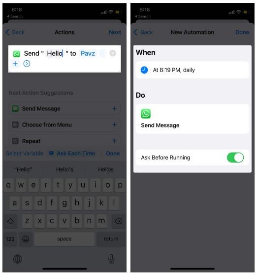 programmazione dei messaggi whatsapp